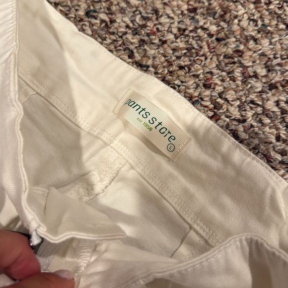 The Pants Store Cream Flared Pants with Tie Waist size Large - Picture 3 of 4